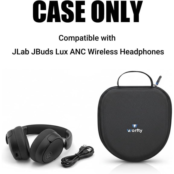 ASIASN-Headphones Case for JLab JBuds Lux ANC Wireless Headphones - Travel Storage Headphones Case (Graphite Black)
