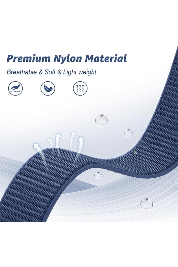 -Hook and Loop Quick Dry 22mm Nylon Ultralight Sport Watch Band for Garmin Fenix 8 47mm/Fenix 7/7 Pro/6/6 Pro/5/5Plus, UltraFit Strap for Forerunner 965/955/945/935/Approach S62/S70/tactix 8 47