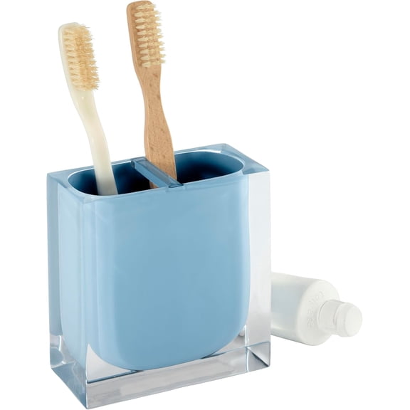 ASIASN-Izod - Toothbrush Holder, Resin Countertop Accessories, Dorm Room Essentials, Modern Home Decor (Marina Collection, Blue)