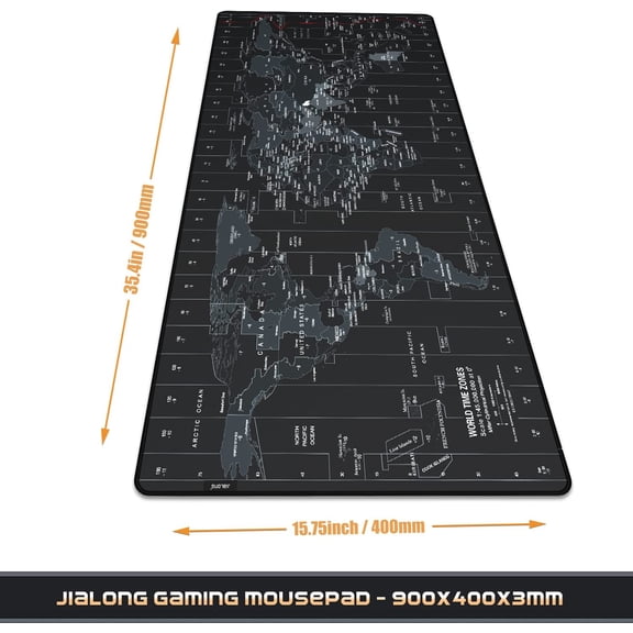 ASIASN-JIALONG Large Gaming Mouse Pad Extended Desk Mat XXL Mousepad with Non-Slip Keyboard Pad for Office Laptop, Computer and PC - 35.4 x 15.7 inches World Map