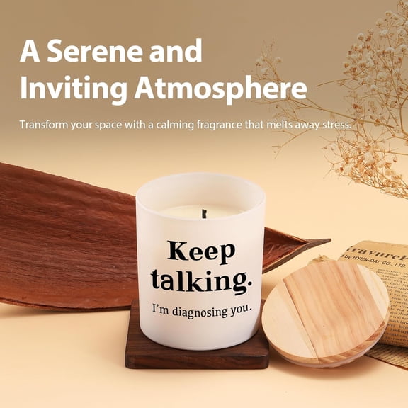 ASIASN-Keep Talking I'm Diagnosing You Candle Psychologist Gifts Doctor Therapist Psychiatrist Scented Candles Home Office Jar Candles Lavender Scent 9.5oz