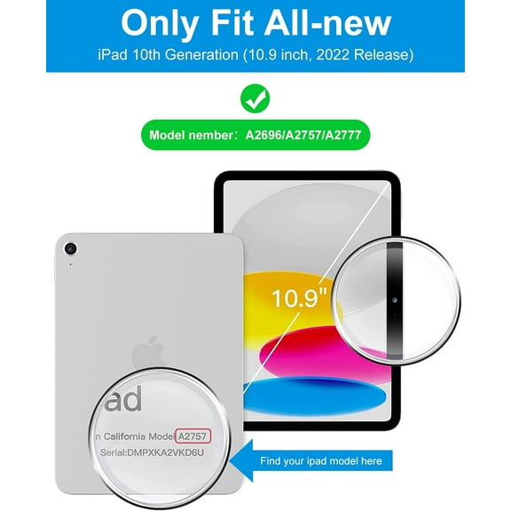 ASIASN-Keyboard Case for iPad (A16) 11th 10th Generation Case with Keyboard (2025/2022), Detachable Wireless Bluetooth Keyboard, Smart Stand Folio Cover with Pencil Holder, Dark Green