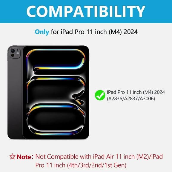 ASIASN-Keyboard Case for iPad Pro 11 inch (M5/M4) 2025/2024, Detachable Bluetooth Keyboard Case for iPad Pro 11 inch M5 M4, with Pencil Holder (Light Blue)