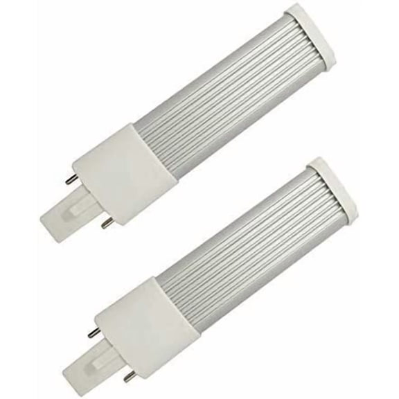 ASIASN-L135mm/5.3" 2-Pack 4W G23 Bulb 2-Pin Plug-in Horizontal Retrofit Lamp CFL PLS-7W Replacement 110V 220V 180 View Angle Recessed Down Bulb (Warm White 3000-3500K)