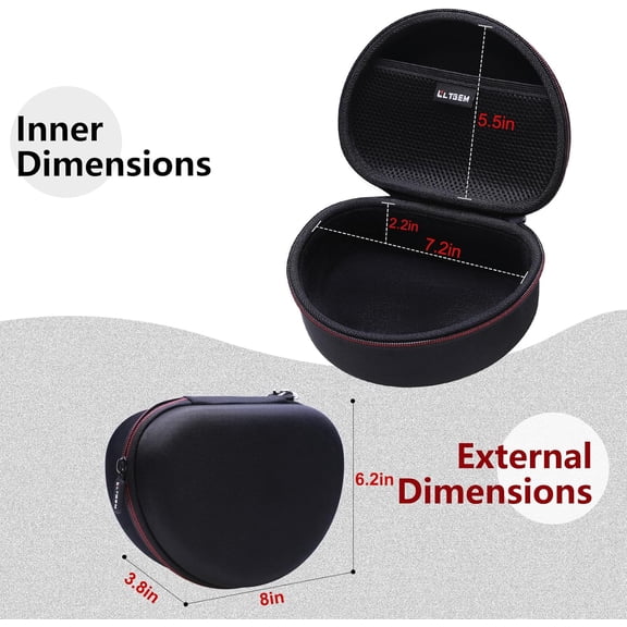 ASIASN-LTGEM Case Compatible with Raycon The Everyday/Raycon Fitness Over Ear Headphones Headphones, Black