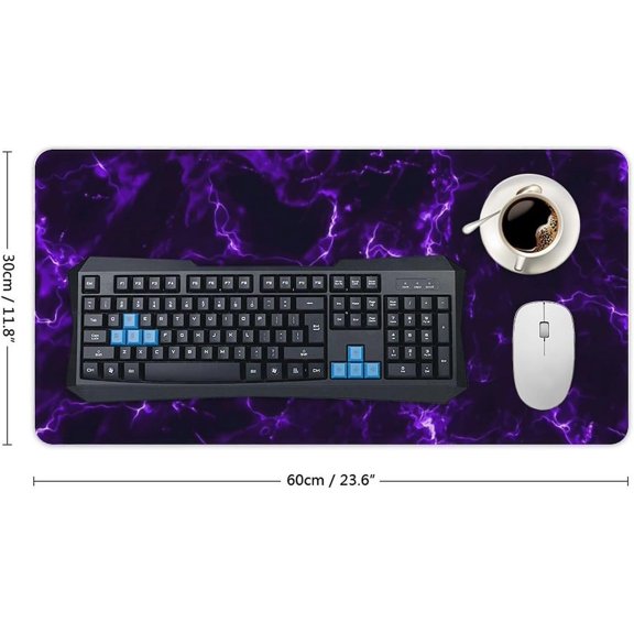 ASIASN-Lightning Mouse Pad Large Extended Gaming Mouse Pad Big Computer Desk Mouse Mat Keyboard for Gaming, Office, Home 11.8x23.6 Inch
