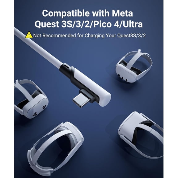 ASIASN-Link Cable 16FT for PCVR Compatible with Oculus/Quest 3/Meta Quest 3S, Quest2/Pro/Pico 4/Ultra Accessories and PC/SteamVR, High Speed PC Data Transfer, USB 3.0 to USB C Cable for VR Headset