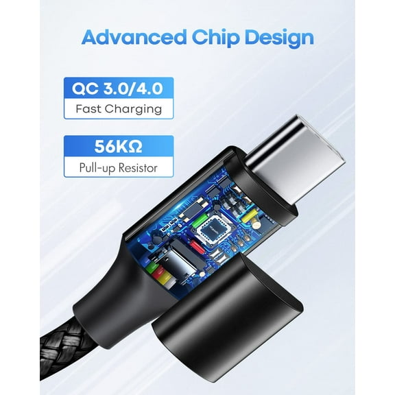 ASIASN-Long USB C to USB C Cable [20ft, 1-Pack], 20 Foot USB 2.0 Type C to Type C Charging Cable, Nylon Braided Cord, for Samsung Galaxy, Note, Fold, LG, Moto, Pixel, Switch & USBC Laptop Tablet