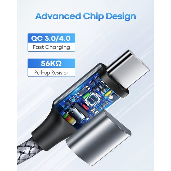 ASIASN-Long USB C to USB C Cable [20ft, 1-Pack], 20 Foot USB 2.0 Type C to Type C Charging Cable, Nylon Braided Cord, for Samsung Galaxy, Note, Fold, LG, Moto, Pixel, Switch & USBC Laptop Tablet