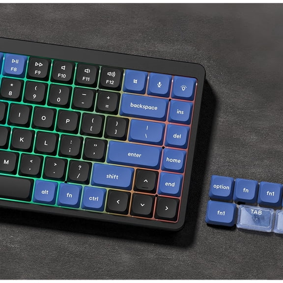 ASIASN-Low Profile keycaps for Mechanical Keyboard,Double Shot Key caps,PBT mx Gaming keycap Set,Dark Blue/Black/Light Blue Custom Key caps for Cherry Gateron MX Switches60% 65% 75% 96% 100%