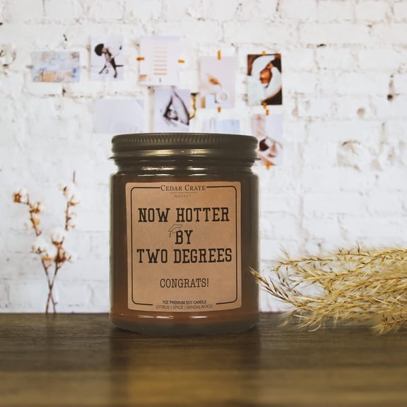 ASIASN-- Masters Degree Graduation Gifts - Hotter by Two Degrees - PhD, Doctorate College Graduation Candle Gifts for Women, Men - Congratulations Present - Lavender Scented Candle
