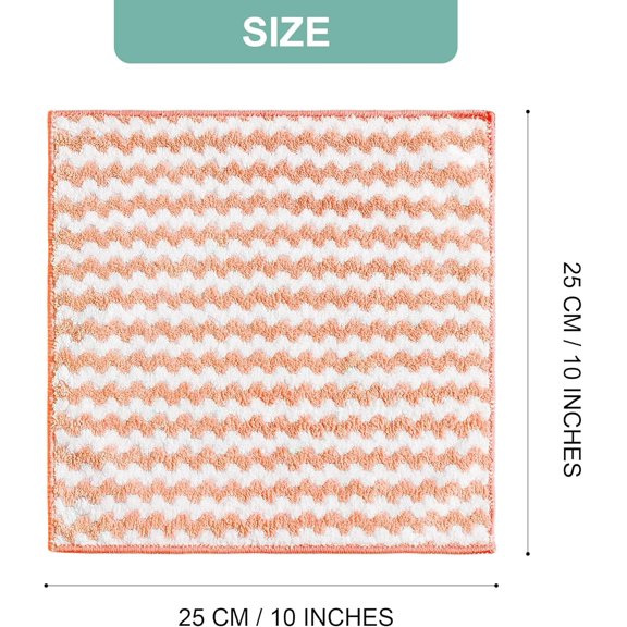 ASIASN-Microfiber Cleaning Cloth, 5 PCS Kitchen Towels(10" x 10"), Absorbent Streak Free Lint Cleaning Cloths, Reusable and Washable Dish Rags with 12" and 10" Lazy Susan Organizer