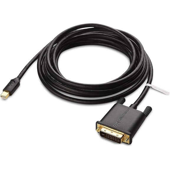 ASIASN-Mini DisplayPort to DVI Cable (Mini DP to DVI Cable) in Black 10 Feet - Thunderbolt and Thunderbolt 2 Port Compatible