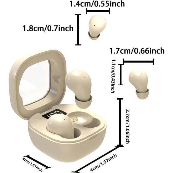 ASIASN-Mini Earbuds for Work and Sleep, Small Bluetooth 5.3 Headphones, 24 Hours Total Battery Life