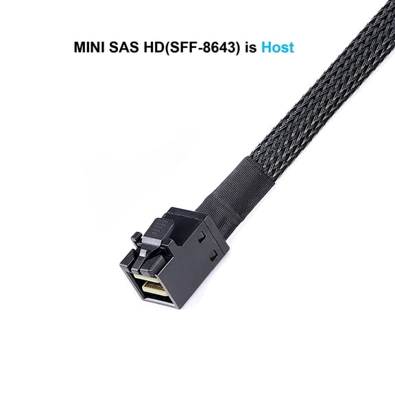 ASIASN-Mini-SAS to SAS-Cable: 0.5M SFF-8643 to SAS SFF-8643 to SFF-8482 Connector 4X SFF-8482 with SATA Power Adapter Cable (1.6FT)