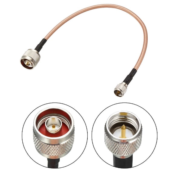 ASIASN-Mini UHF Male to N Male Right Angle RG400 RF Coaxial Cable 0.3Meter/1Ft Long