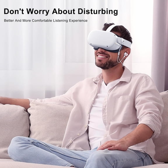 ASIASN-Noise Isolating Earbuds Earphones Custom Made Compatible with Meta Quest 2 VR Headset, with 3D 360 Degree Sound in-Ear Headphones and Earphone Silicone Holders (Not Compatible with Q3/Q3S)