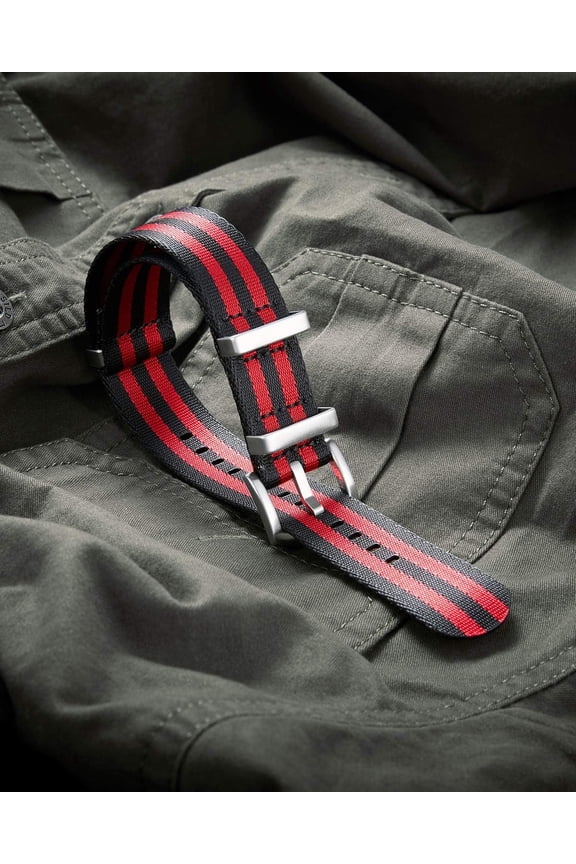 -Nylon Watch Band Thick G10 Premium Ballistic Nylon Multicolor Replacement Watch Straps with Silver/Black Stainless Steel Buckle for Men Women 18mm 20mm 22mm 24mm