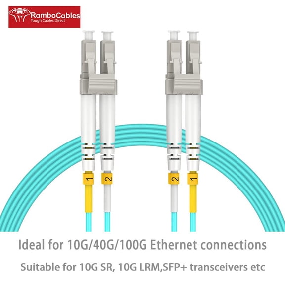 ASIASN-OM3 Fiber LC to LC 20m, (65ft) OM3 Multimode Fiber Patch Cable, Options 7in~500ft, Duplex 50/125m 40G LSZH,