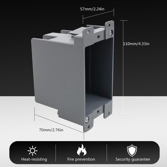 ASIASN-Old Work Electrical Outlet Box, Single Gang Remodel Electrical Box, 14 cu.Inch Plastic Junction Box for Switches, ETL