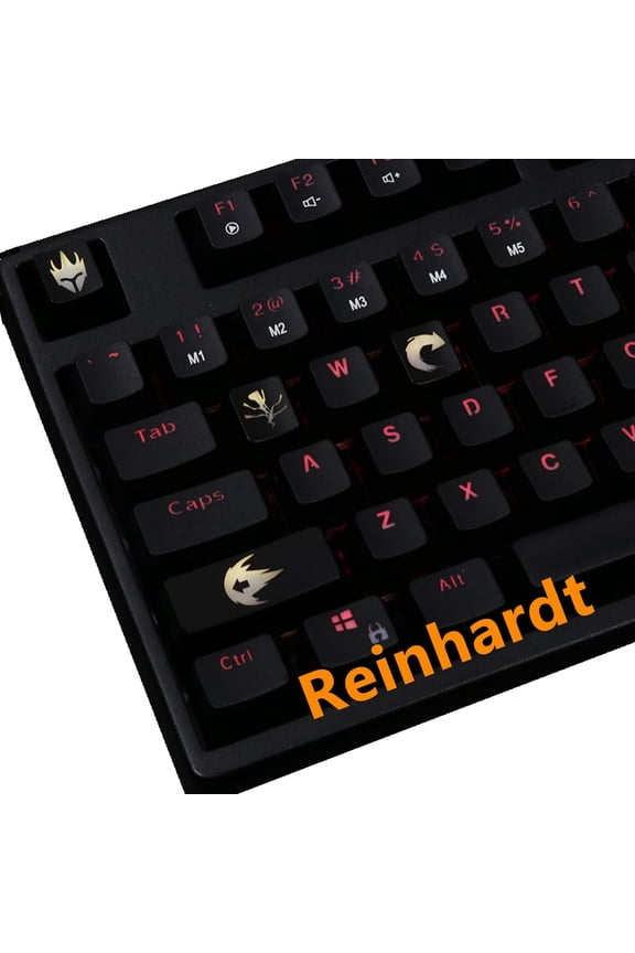 -Overwatch Backlit Hero Keycap Set Gaming Keyset Key Cap for Cherry MX Mechanical Keyboard DVA Mercy Ana (Reinhardt)