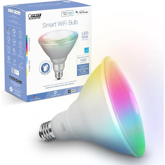 ASIASN-PAR38/RGBW/CA/AG 90 Watt Equiv, 2.4 GHz WiFi Only, No Hub Required, Color Changing and Tunable White