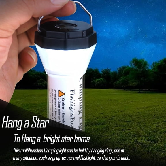 ASIASN-PD20W Fast Charging 500 Lumens Camping Lantern with 5 Models Lights Can Be Magnet Stick and A 1/4 Inch Screw Socket Hold On Pole (Warm-White Lantern+Black Body)