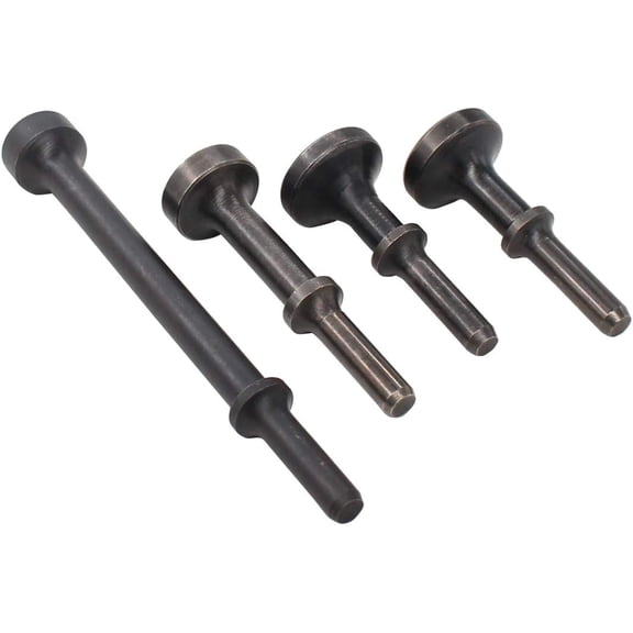 ASIASN-Pack of 5 Heavy duty Smoothing Pneumatic Air Hammer Pneumatic Chisel Bits Extended Length Tools Kit with Spring