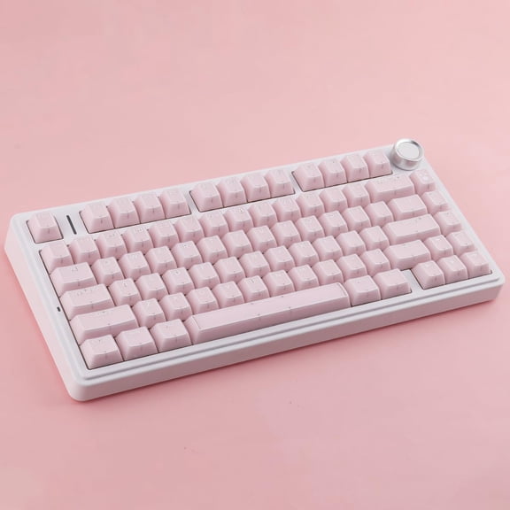 ASIASN-Pink Jade Keycaps, Double Shot PBT&PC Keyboard Jelly Key caps 142 Keys Cherry Profile Keycap Set for 60%/65%/75%/TKL/96%/100% Magnetic Mechanical Keyboard