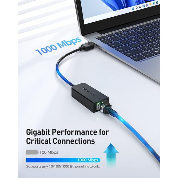 ASIASN-Plug & Play USB to Ethernet Adapter with PXE, MAC Address Clone Support (USB3.0 to Gigabit Network, Ethernet to USB Adapter for Laptop) Supporting 10/100/1000Mbps