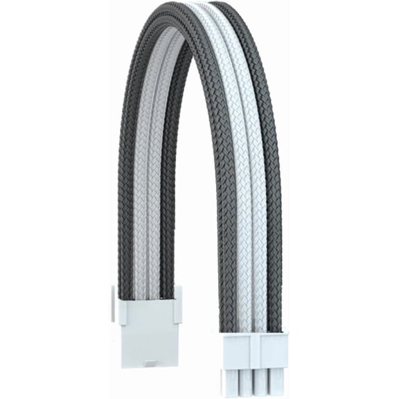 ASIASN-Power Supply Extension Cable Kit,18AWG ATX 24P + EPS 8Pin + 2xPCI-E 8Pin with Cable Combs (White+Grey)