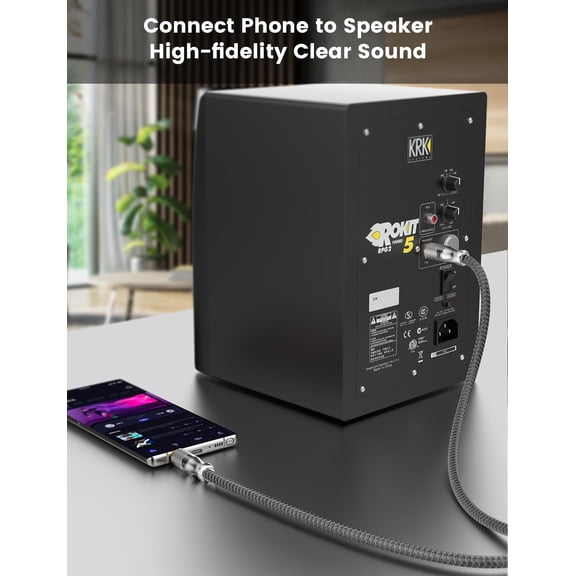 ASIASN-Premium 1/8" to 1/4" (3.5mm to 6.35mm) TRS Stereo Cable - Nylon Braided Male to Male Adapter for Guitar, Keyboards, Amps & Studio Gear (10Ft/3M) - Gold-Plated, Noise-Free