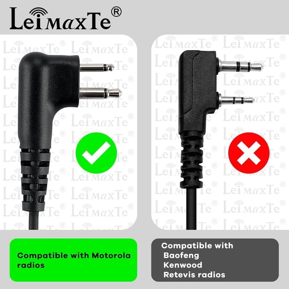 ASIASN-RDM2070D Earpiece for Motorola,Compatible CLS1110 CLS1410 CP185 CP200D RDU4100 2 Way Radio Headset with Mic PTT 2 Pin FBI Security Acoustic Tube Surveillance Walkie Talkie Headphone