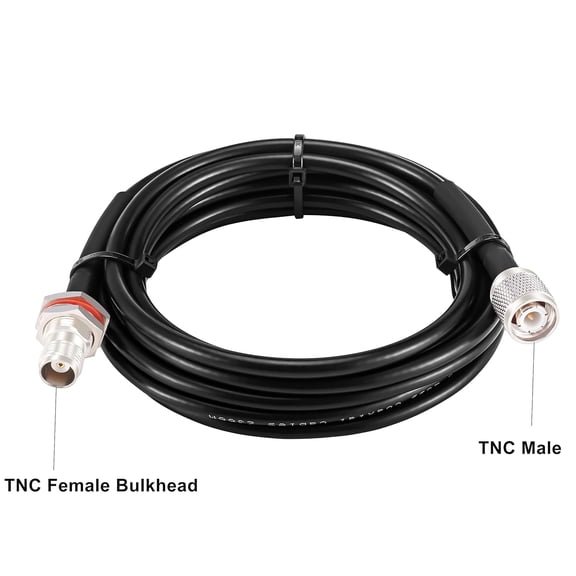 ASIASN-RG58 TNC Cable 10FT,Low Loss TNC Male to Female Bulkhead Mount Coax Jumper Cable 50 ohm for Radio Scanner,CB Radio,Wi-Fi Radios,GPS Antenna,RF Device,Broadcast