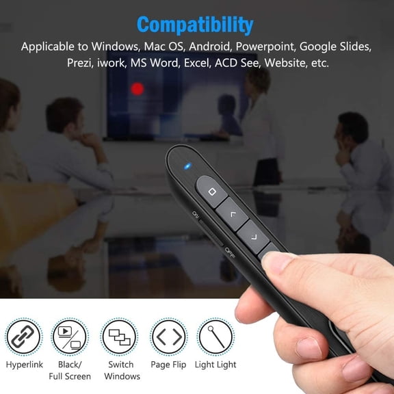ASIASN-Rechargeable Presentation Clicker 100FT Wireless Presenter Remote, Hyperlink Volume Control PowerPoint Clicker Presentation Remote, 2.4GHz USB Presentation Clicker for Mac Laptop Computer11