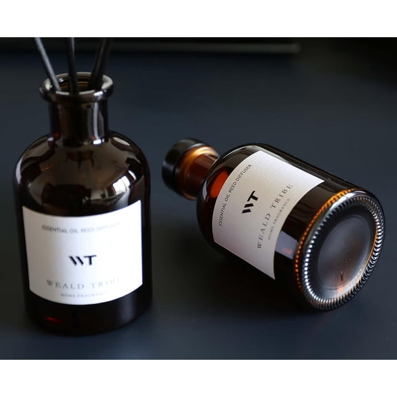 ASIASN-Reed Diffuser Set for Bathroom Air Fresheners, Oil Diffuser Sticks | Sage & Sea Salt Scent 4.0 fl oz Home Fragrance with Sticks Defusers | House Bedroom Office Shelf Decor