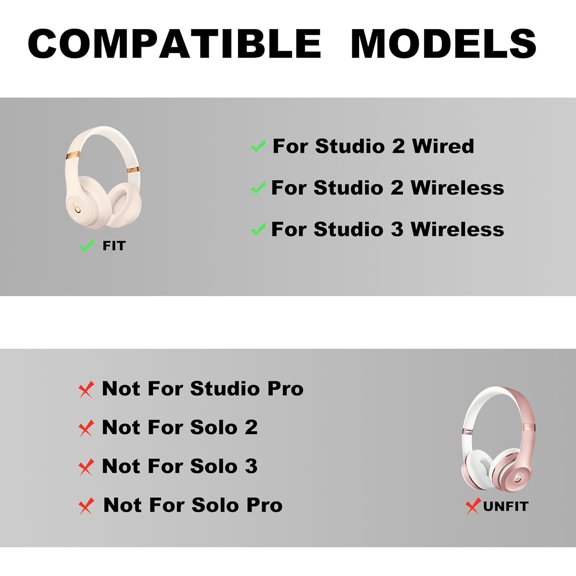 ASIASN-Replacement Ear Pads - Compatible with Studio 2 & Studio 3 Headphones, Soft Protein Leather,Premium Noise Cancelling Earpads, Durable & Comfortable Ear Cushions (Studio 3-Pink)