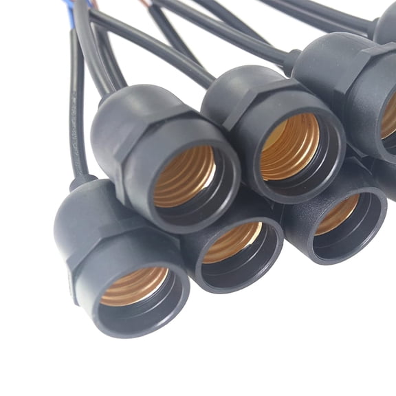 ASIASN-Rextin 10pcs E26 E27 Waterproof Medium Base Light Lamp Sockets Fully Sealed Rainproof Bulb Lamp Holder 250V 660W