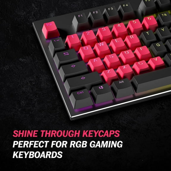 ASIASN-Rubber Backlit Doublesht Keycap Set | OEM Profile for Mechanical Keyboard (23 Keys, Monza Red)