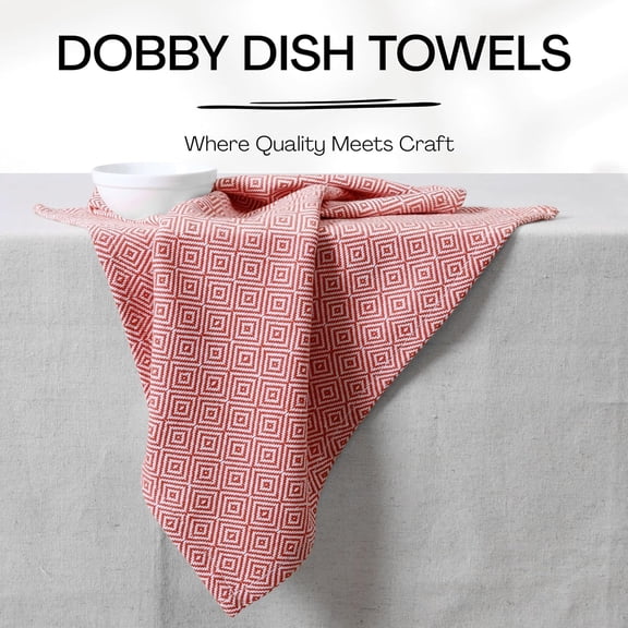 ASIASN-Rust Kitchen Towels, 5 Pack, 100% Cotton, 16"x26", Durable, Reusable, Super Absorbent and Quick Dry, Diamond Pattern Towel Set, Dish Cloths for Kitchen Use, Cleaning & Drying Dishes
