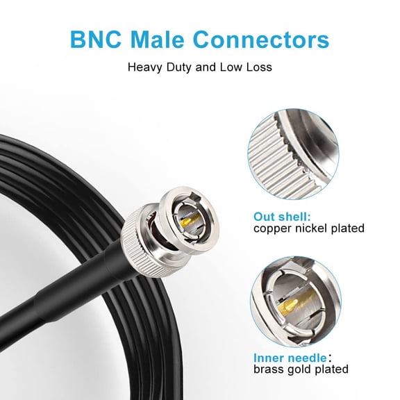 ASIASN-SDI Cables 10FT, HD-SDI Cable 75 Ohm BNC Male to BNC Male Video Coaxial Cable for Video Surveillance Camera CCTV System