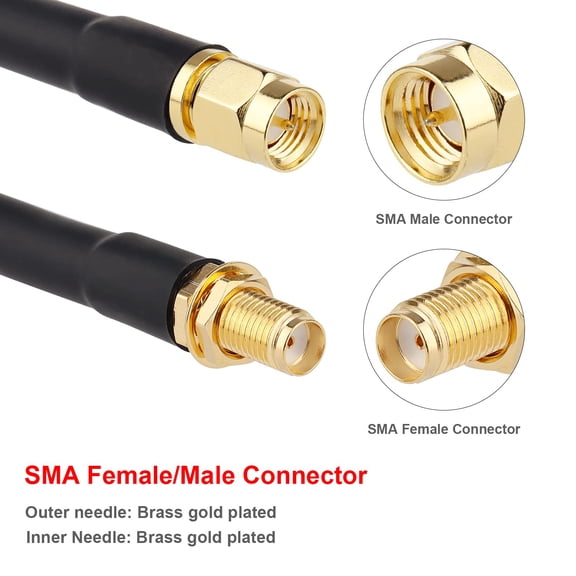ASIASN-SMA Cable, SMA Male to SMA Female Cables 20 FT RG58 SMA Extension Cable for SDR Equipment Antenna Ham Radio,3G 4G LTE Antenna,ADS-B,GPS and etc