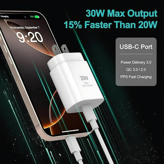 ASIASN-Samsung Super Fast Charger for Samsung Charger Fast Charging 2Pack 30W USB C Phone Wall Charger Block,10FT Type C Fast Charging Cabel for Samsung Galaxy S25 Ultra/S24 Ultra/S25/S24/S23/A54/Not