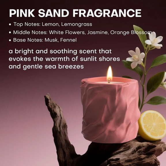 ASIASN-Scented Candles for Home, Natural Soy Wax Candles, Cement Jar Luxury Aromatherapy Candles for Stress Relief, Highly Scented Housewarming Gifts for Women and Men (Pink Sand Fragrance)