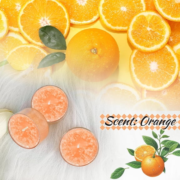 ASIASN-Scented Tea Lights Candles Set Cute Tealight Candles Votive Candles Bulk Pleasant Fragrance Citrus Tealight Candle for Holidays Weddings Armotherapy Meditation Yoga