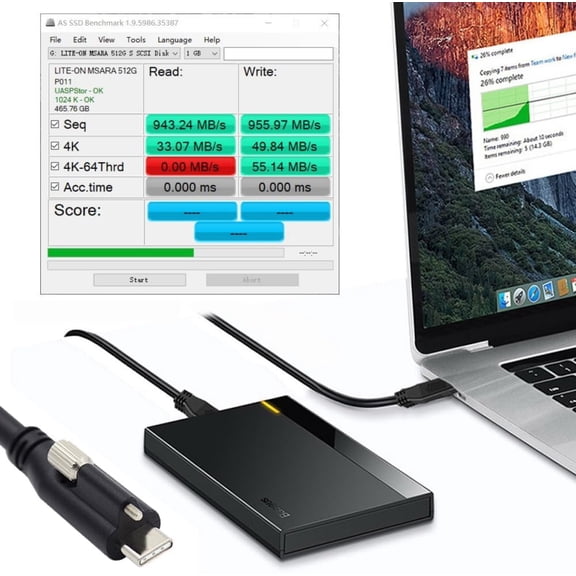 ASIASN-Screw Locking USB 3.1 Type-C to USB-C Cable 3.25A USB 3.0 Cord with Single Panel Mount Connector 10Gbps Data 65W PD Power for Laptop Tablet 6.56FT/2.0M