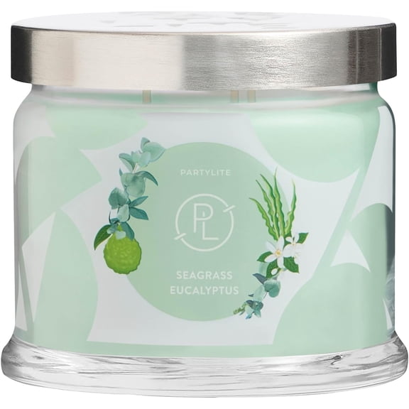 ASIASN-Sea Grass Eucalyptus Scented, Notes of Eucalyptus, Lemon, Seagrass & Driftwood, 13.2oz 3-Wick Jar Candle, 45 Hour Burn Time, Luxurious Fragrance, Ideal for Gifting
