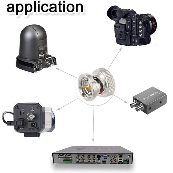 ASIASN-Short 3G/6G/12G SDI Cable 1ft BNC Video Cable 75 Ohm for 4K/6K 1080P 3G/6G Camera Monitor Video Switcher Recorder SDI Converter,Precision BNC Jumper 2-Pack