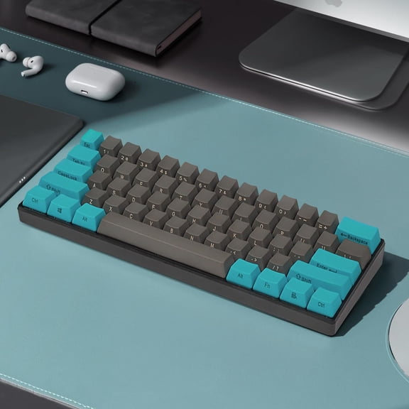 ASIASN-Side Print Keycaps PBT OEM Profile Keyset Non-Backlit Thick Cherry MX Key Caps for 61/87 TKL/104/108 MX Switches Mechanical Keyboard(Blue Gray Combo)