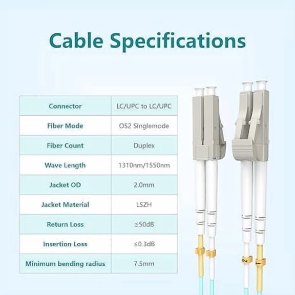ASIASN-Single Mode Fiber Patch Cable - 30m (98.4 ft), LC to LC, OS2, LSZH, Yellow SMF